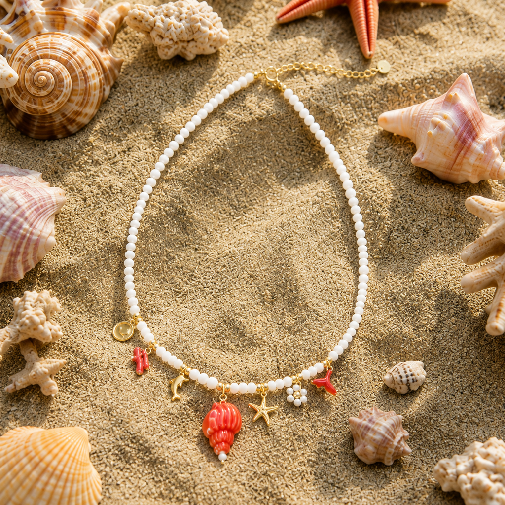 Collier Océan - Coquillage & Charms marins