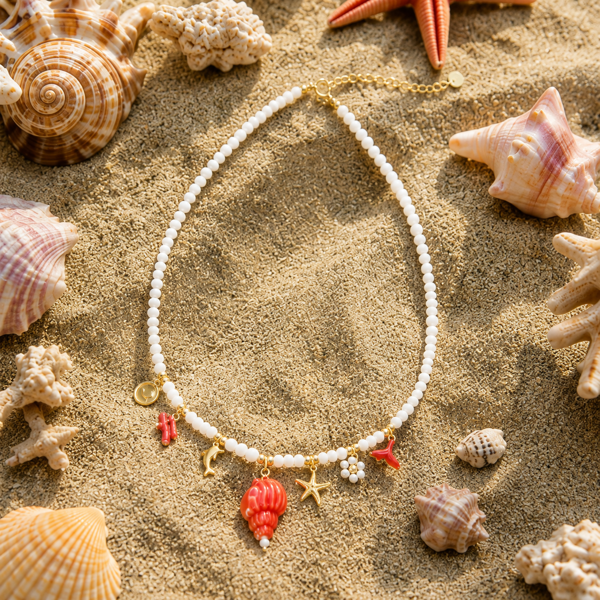Collier Océan - Coquillage & Charms marins
