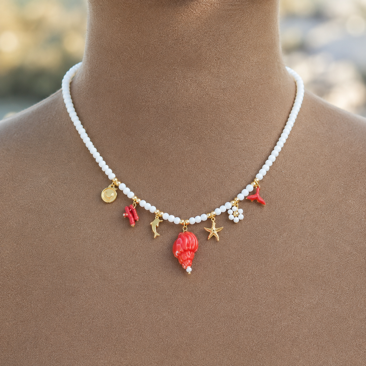 Collier Océan - Coquillage & Charms marins